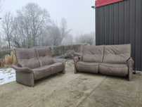 Sofa 3-osobowa+ 2-osobowa z funkcją relax- skóra naturalna! Nowoczesny