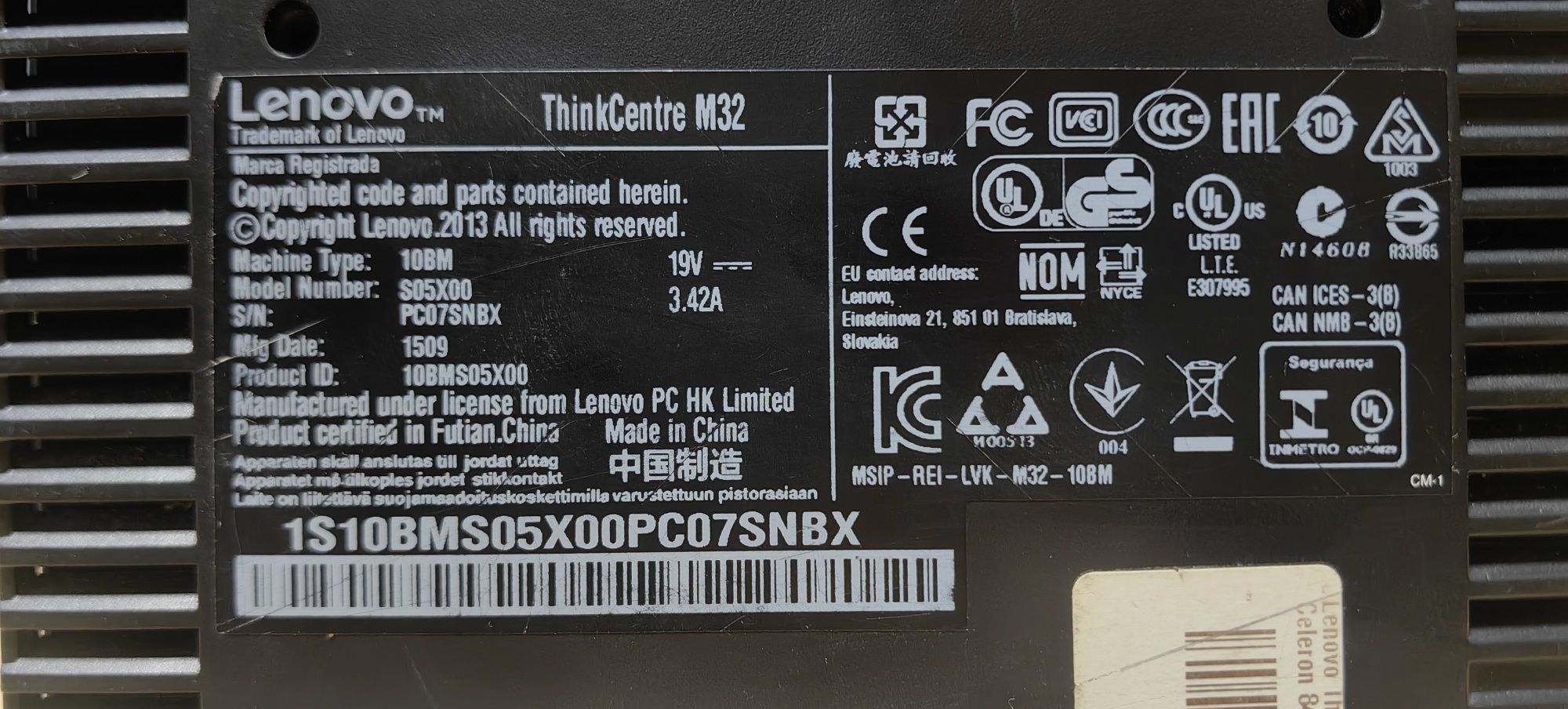 Комп'ютер Lenovo ThinkCenter M32/Celeron 847/Ram 4Gb/SSD No