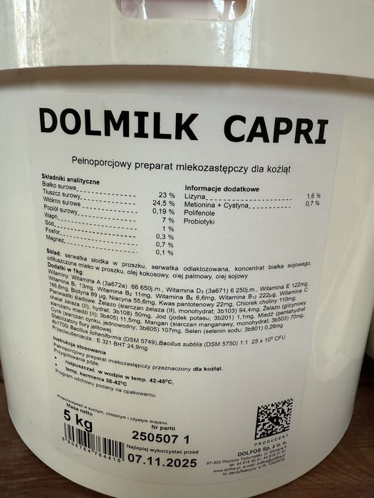 Mleko zastępcze dla koźląt kóz Dolmil Capri 1kg