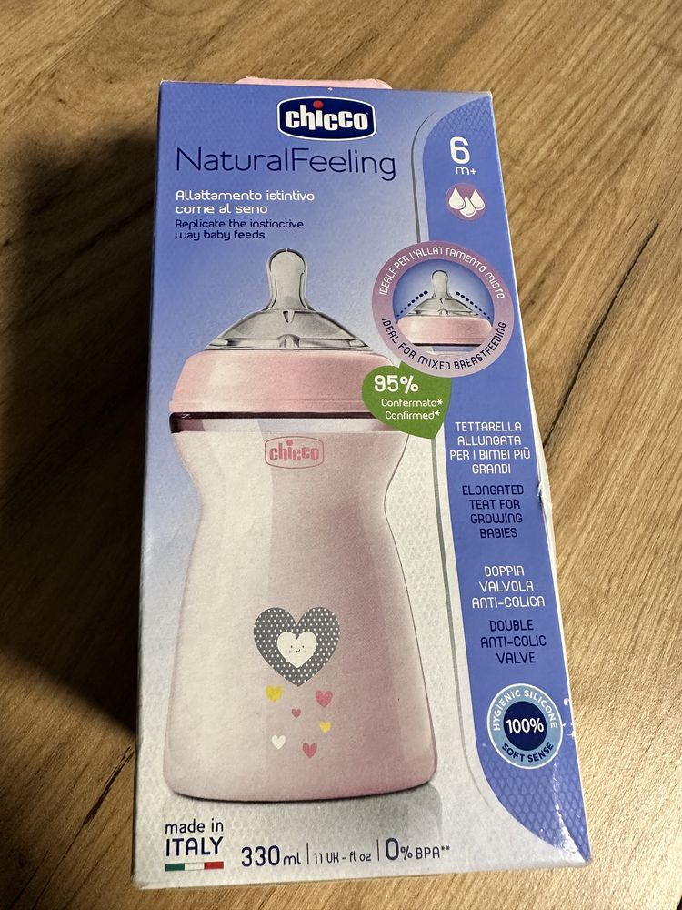 Пляшечка для годування 6+ Chicco Natural Feeling Girl