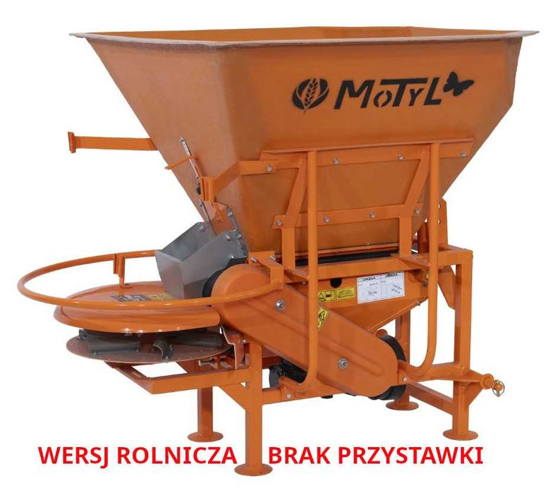 Rozsiewacz nawozów wapna soli MOTYL POM Augustów jak kłos kos taśmowy