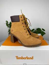 brązowe buty botki na obcasie timberland Allington 6 In Lace r40 n140