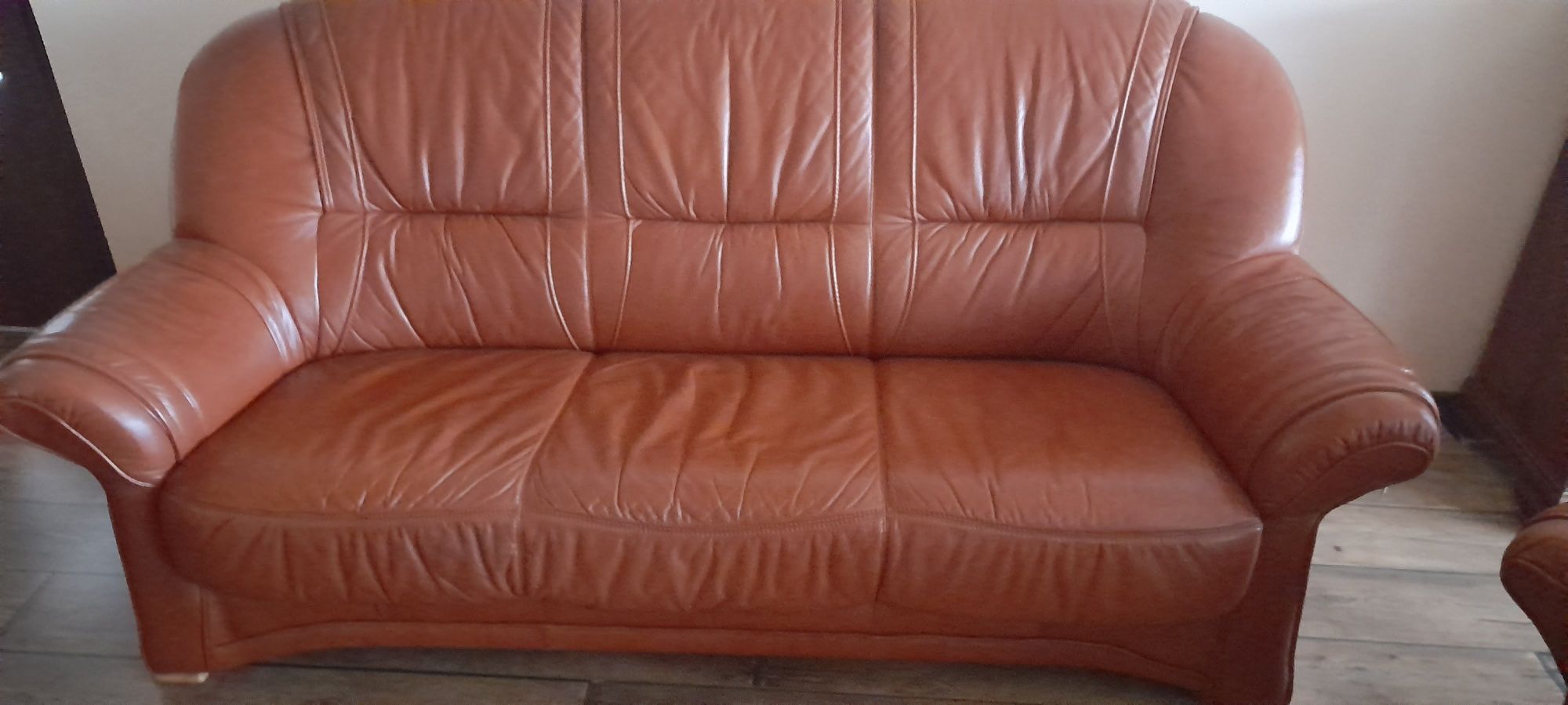 Elegancki wygodny skóra naturalna 3+1+1 wypoczynkowy sofa i fotele