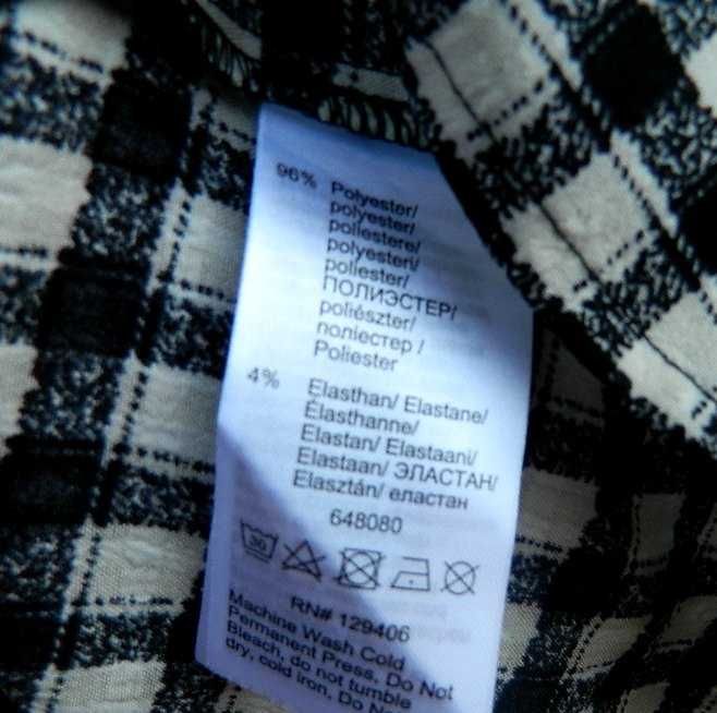 Sukienka w biało czarną kratkę, pepitkę 40/42