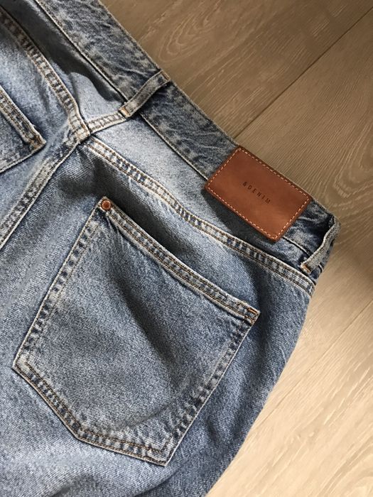 Jeansy mom wysoki stan rozdarcia h&m dziury high straight waisted r 40