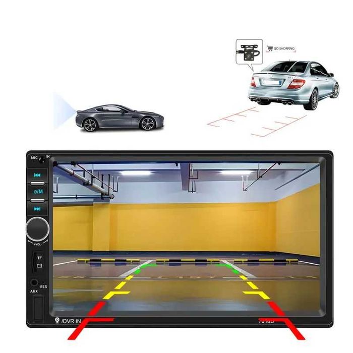 Коротка магнітола USB+Bluetooth 2DIN 7018, автомагнітола з екраном