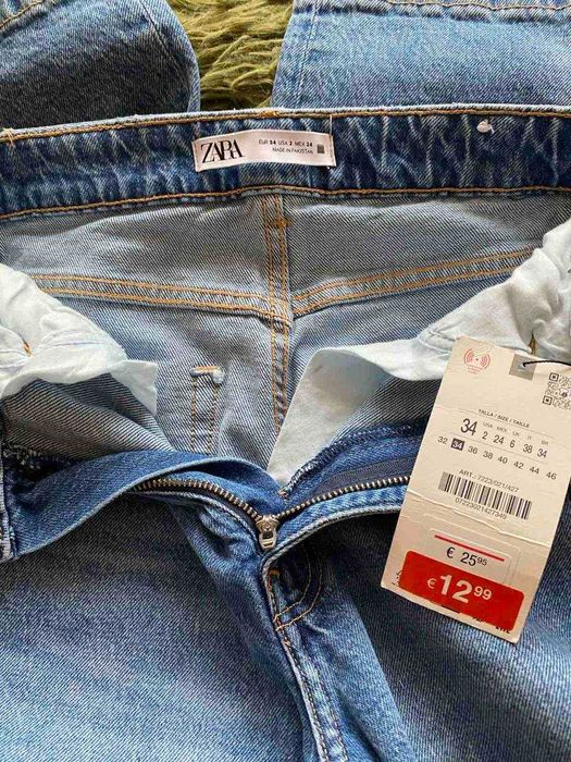 Нові джинси жіночі Zara mom-fit з високою посадкою розміру 34