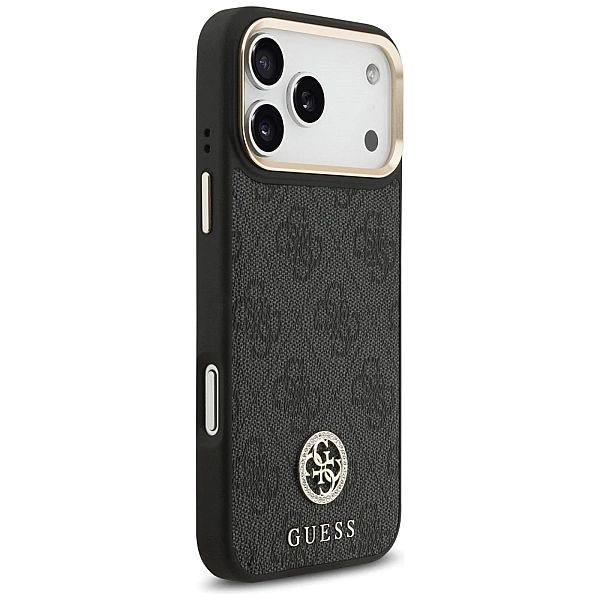 Etui Guess 4G Strass Logo MagSafe na iPhone 17 Pro Max - czarne
