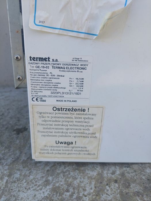 Piecyk gazowy Termet Termaq Electronic GE-19-02