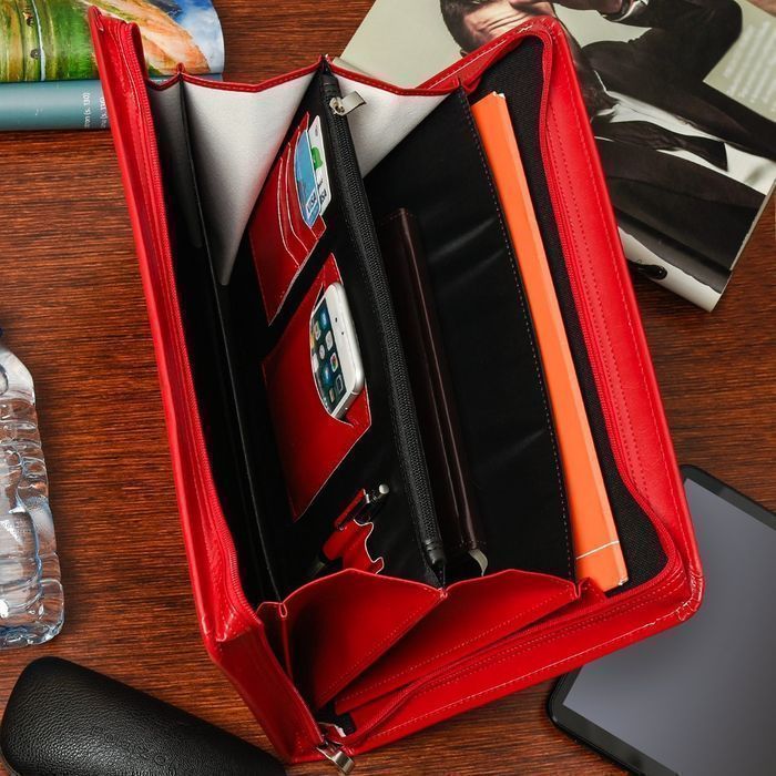 Beltimore czerwony męski biwuar aktówka teczka organizer dla handlowca