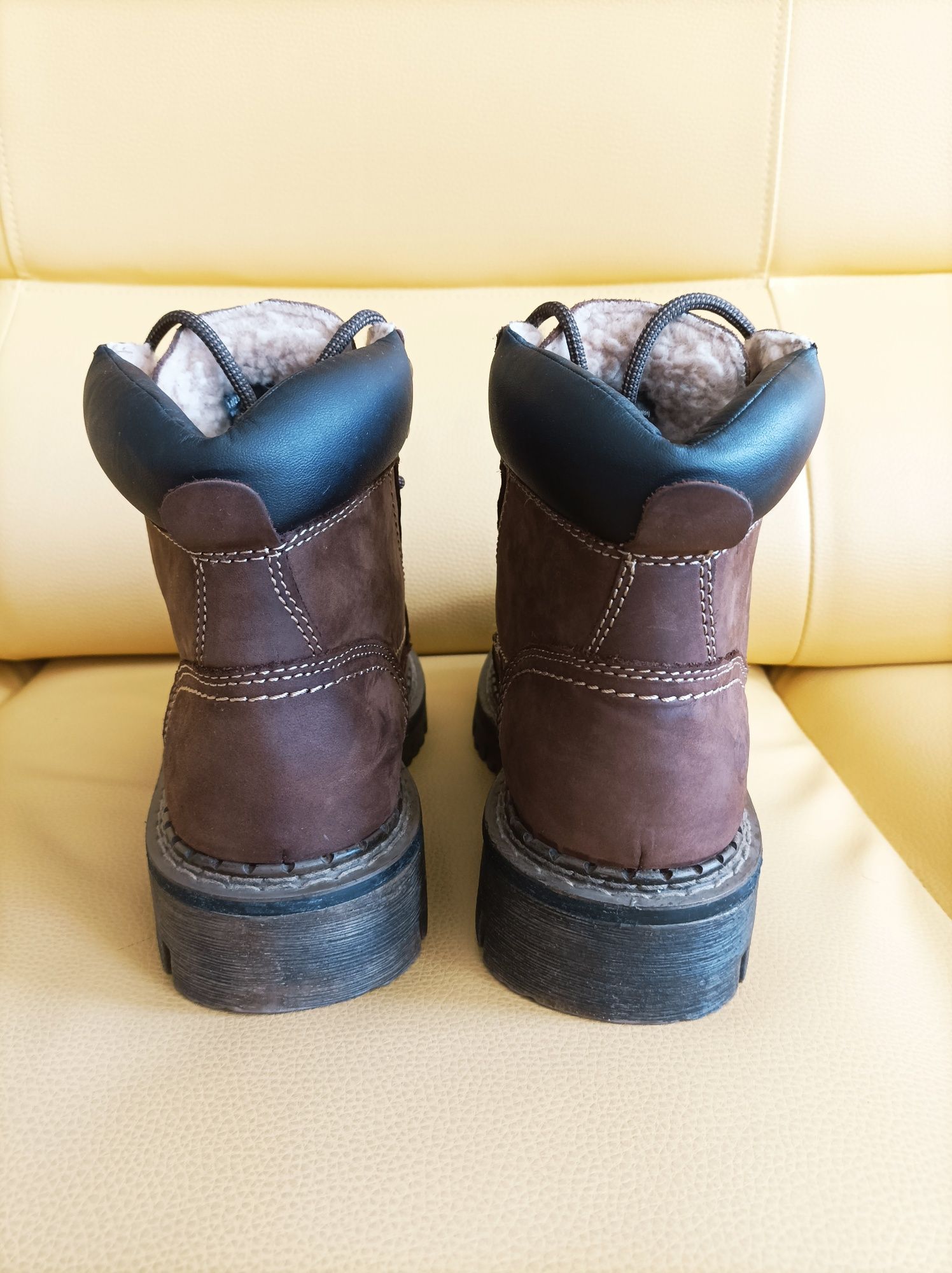 Skórzane trapery botki buty zimowe nowe AM