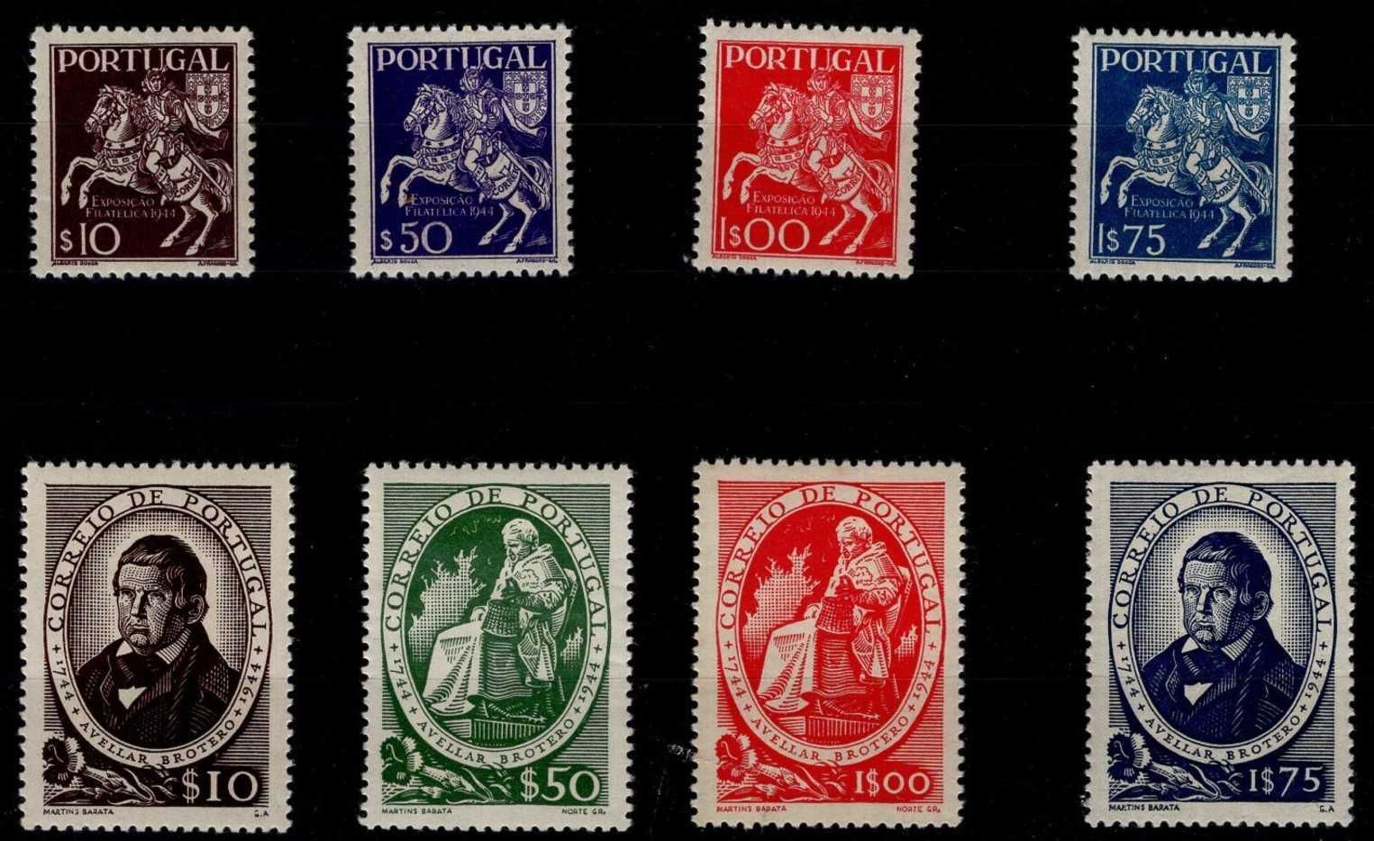Selos Portugal 1944-Ano Completo Novos c/ leve marca charneira