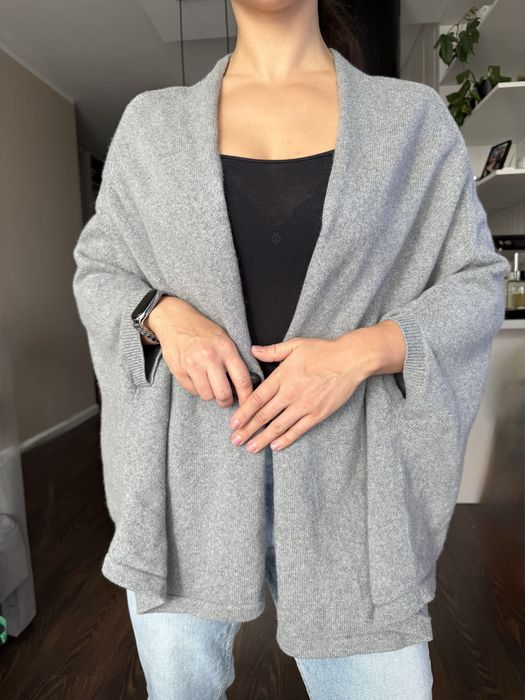 Szare ponczo Gerts Oslo Cashmere one size kardigan kaszmirowy M L s