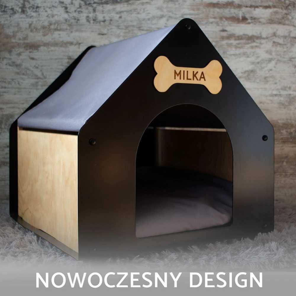 Wood Fun Furry Oasis domek legowisko dla kota, kolor czarny