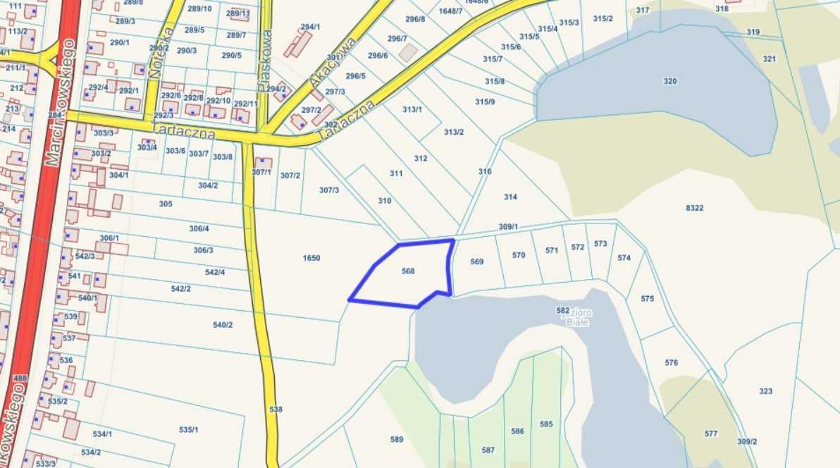 Działka z bezpośrednim dostępem do jeziora w Szamocinie, 3602 m2!