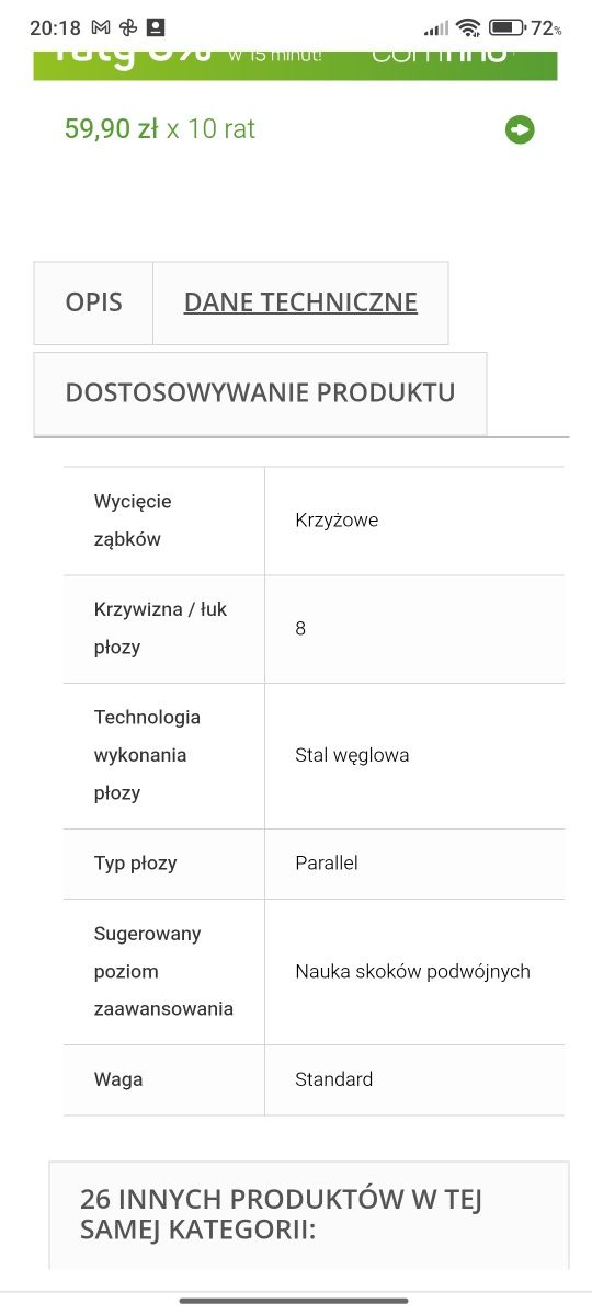 Płozy Aspire XP roz. 10