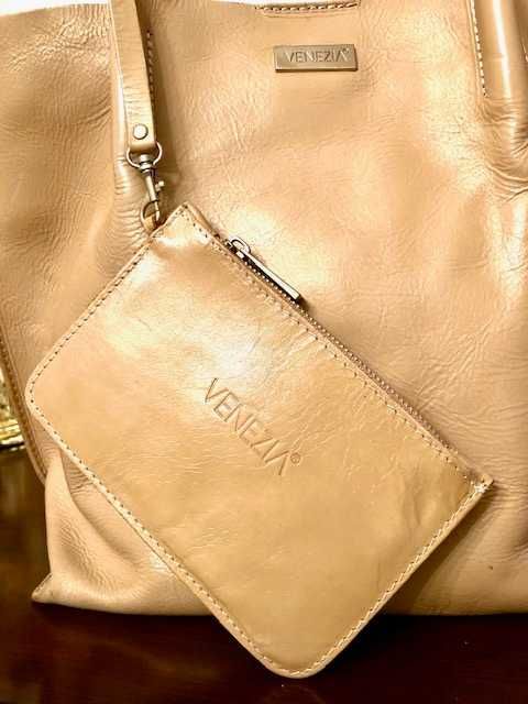 Włoska  skórzana torba shopperka