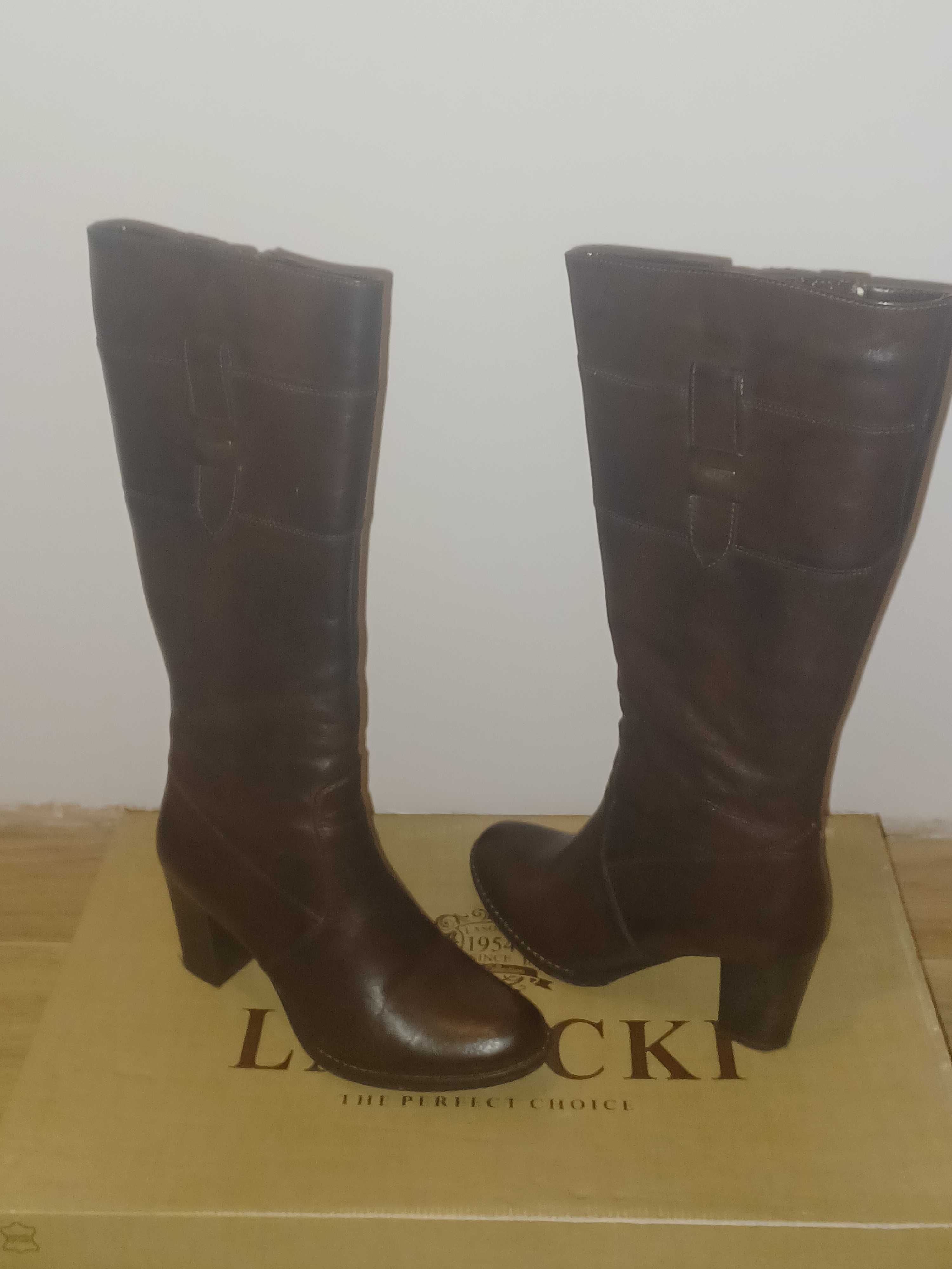 kozaki skórzane damskie lasocki 38