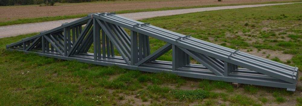 Konstrukcja stalowa hali wiaty obory garażu warsztatu 8x12 m