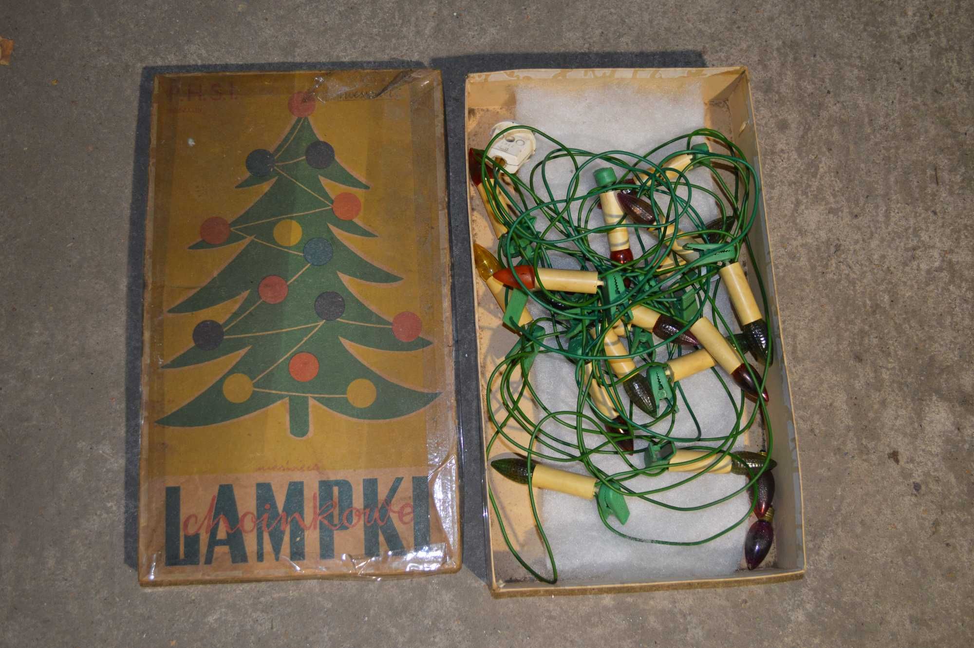 lampki choinkowe PRL komplet choinkowy stare ozdoby