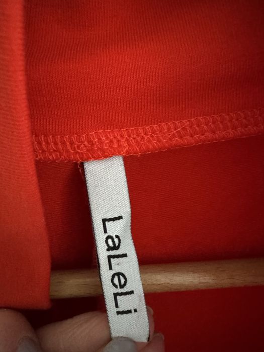 Nietypowa narzutka tunika bluzka czerwona asymetryczna  Bluza Laleli