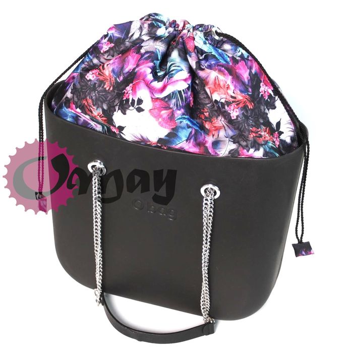 organizer do OBAG STANDARD worek czarne kwiaty pióra ogród komin OMAY
