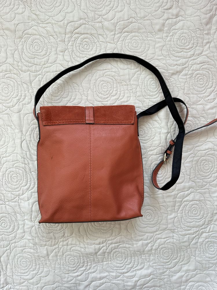 Next leather torebka skóra listonoszka pomarańczowa Orange