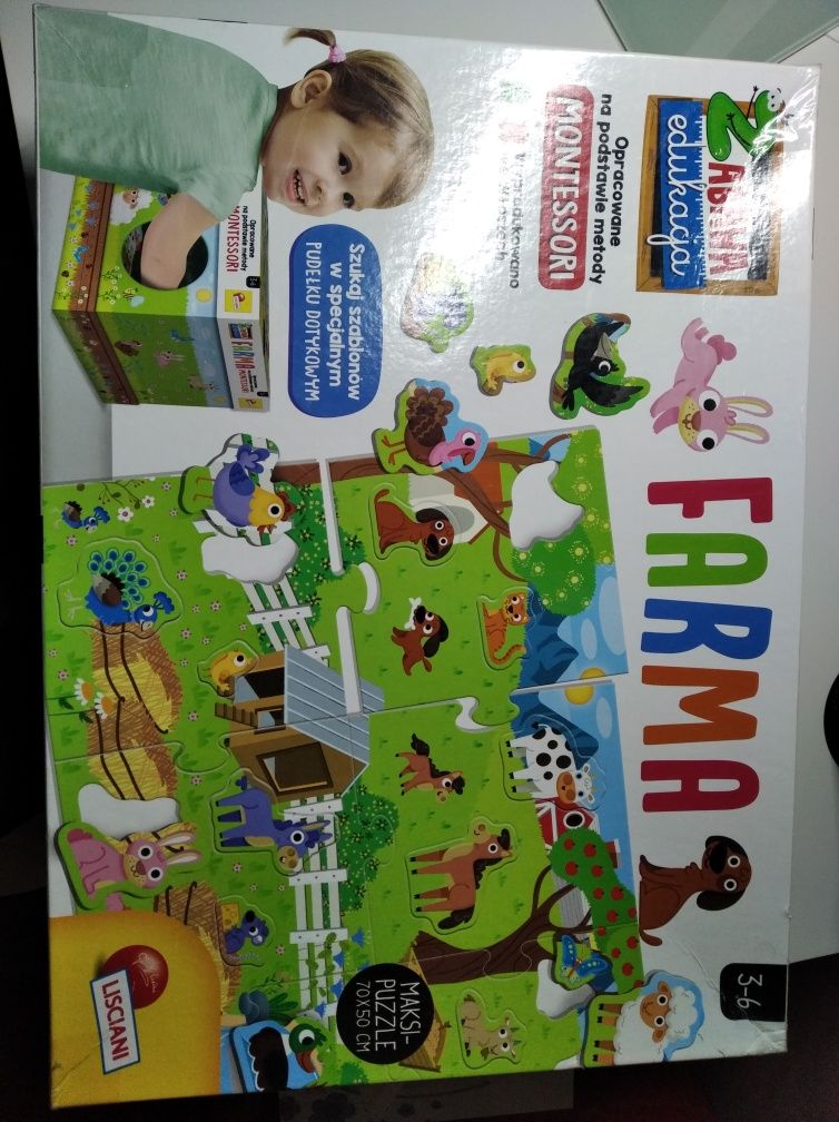 Gra puzzle montesori farma