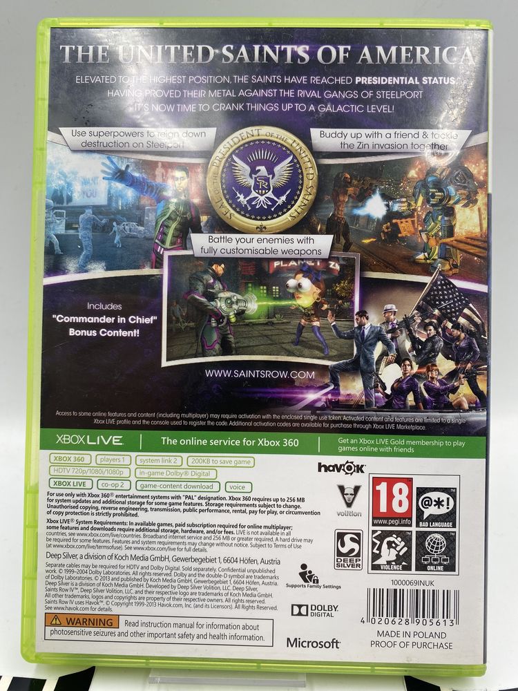 Saints Row 4 Xbox 360 Gwarancja