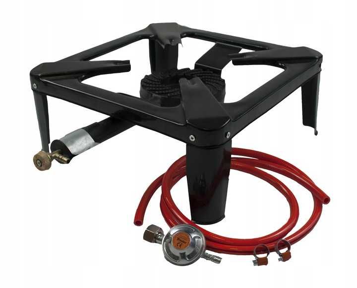 żeliwny taboret gazowy palnik 40x40cm ZESTAW REDUKTOR WĄŻ komplenty ze