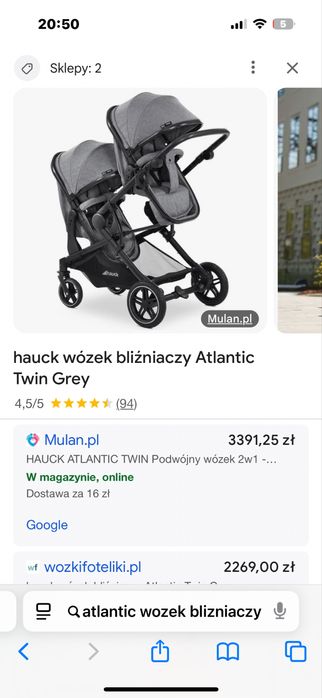 Wozek blizniaczy