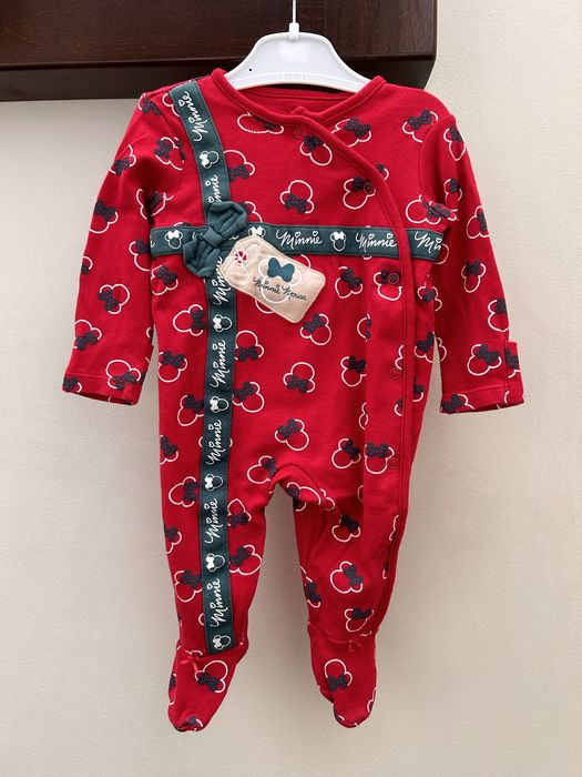 Czerwone śpioszki dziewczęce Minnie Mouse 62-68 pajacyk piżama Disney