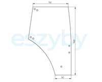 Szyba drzwi prawych Kubota: M6040, M7040, M8540, M9540, M6060, M7060