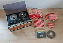 Magnetofon szpulowy UNITRA M2405S + 20 taśm magnetofonowych
