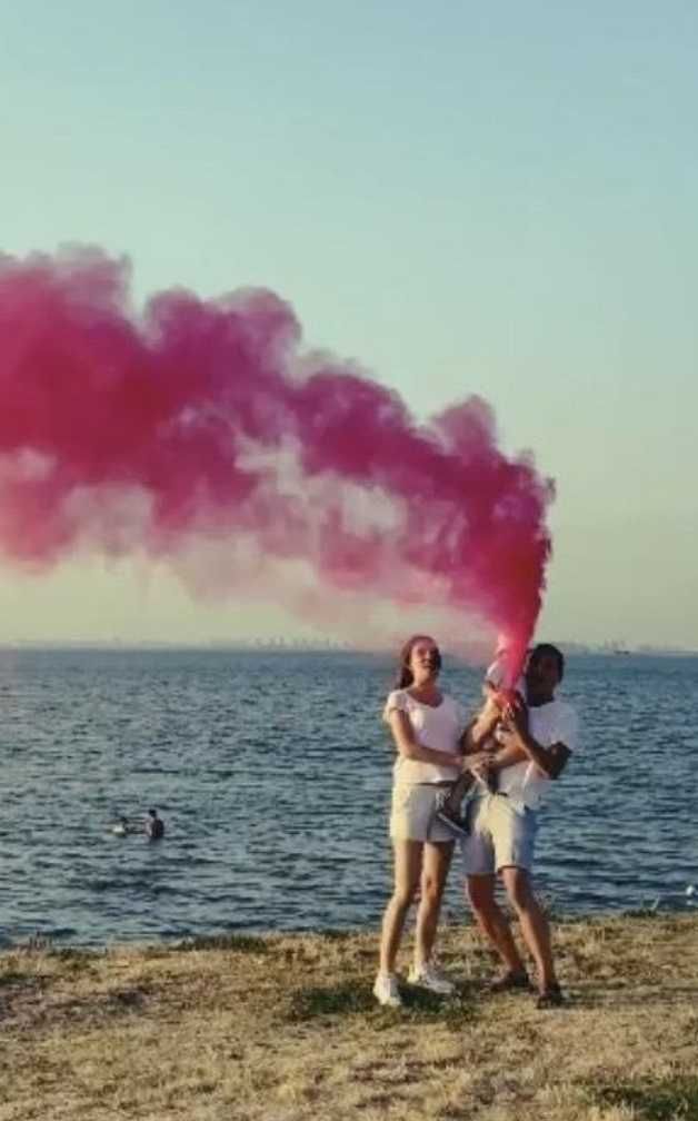 Балон з Фарбою для Gender Party, балон для гендер паті, дим і хлопавки