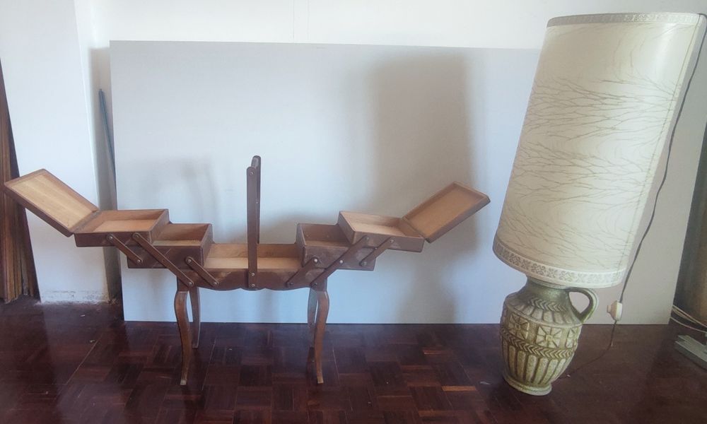 Quadro grande Camponeses bordado à mão - Vintage