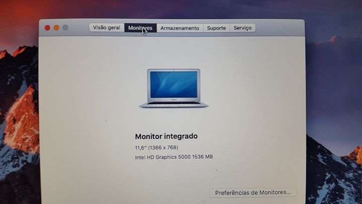 MacBook Air 11 Polegadas Meados 2013 Disco SSD 120GB i5 4GB