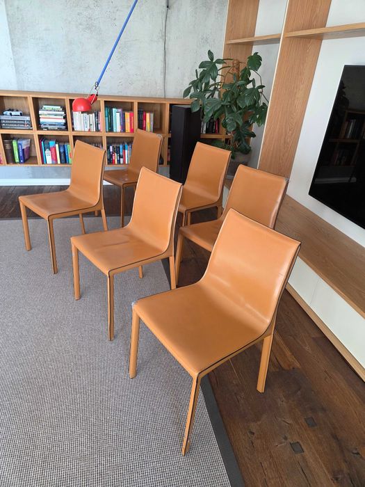 Krzesła skórzane MIOTTO ORTE – komplet 6 szt. + 3 z podłokietnikami