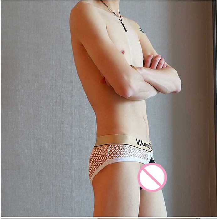 Męskie Siateczkowe Slipy Otwarte Jockstrapy Odpinany Przód - M