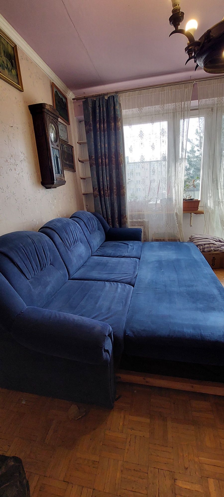 Wygodna Sofa/kanapa rozkładana kobalt