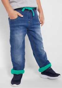jeansy spodnie chłopięce jeansowe ocieplane polarem 92-98cm