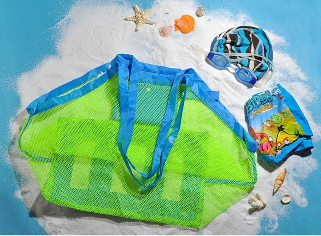 Torba na zabawki ręczniki plażowa siatka pojemna torba na plażę piknik