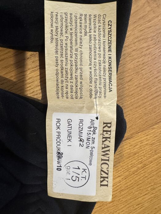 Rękawicw zimowe wojskowe, czarne, 615/MON rozmiar 21.