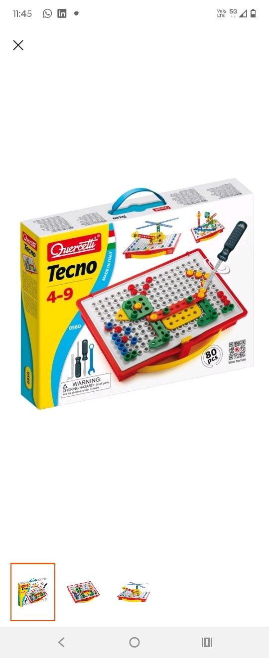 Quercetti Techno, zestaw konstrukcyjny, srubki