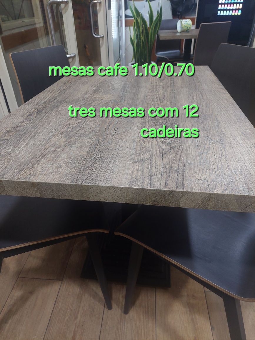 Mesas madeira cafe