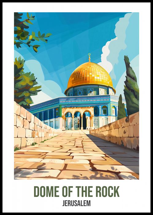Plakat 56,6x86,4cm Dome of The Rock, Jerusalem