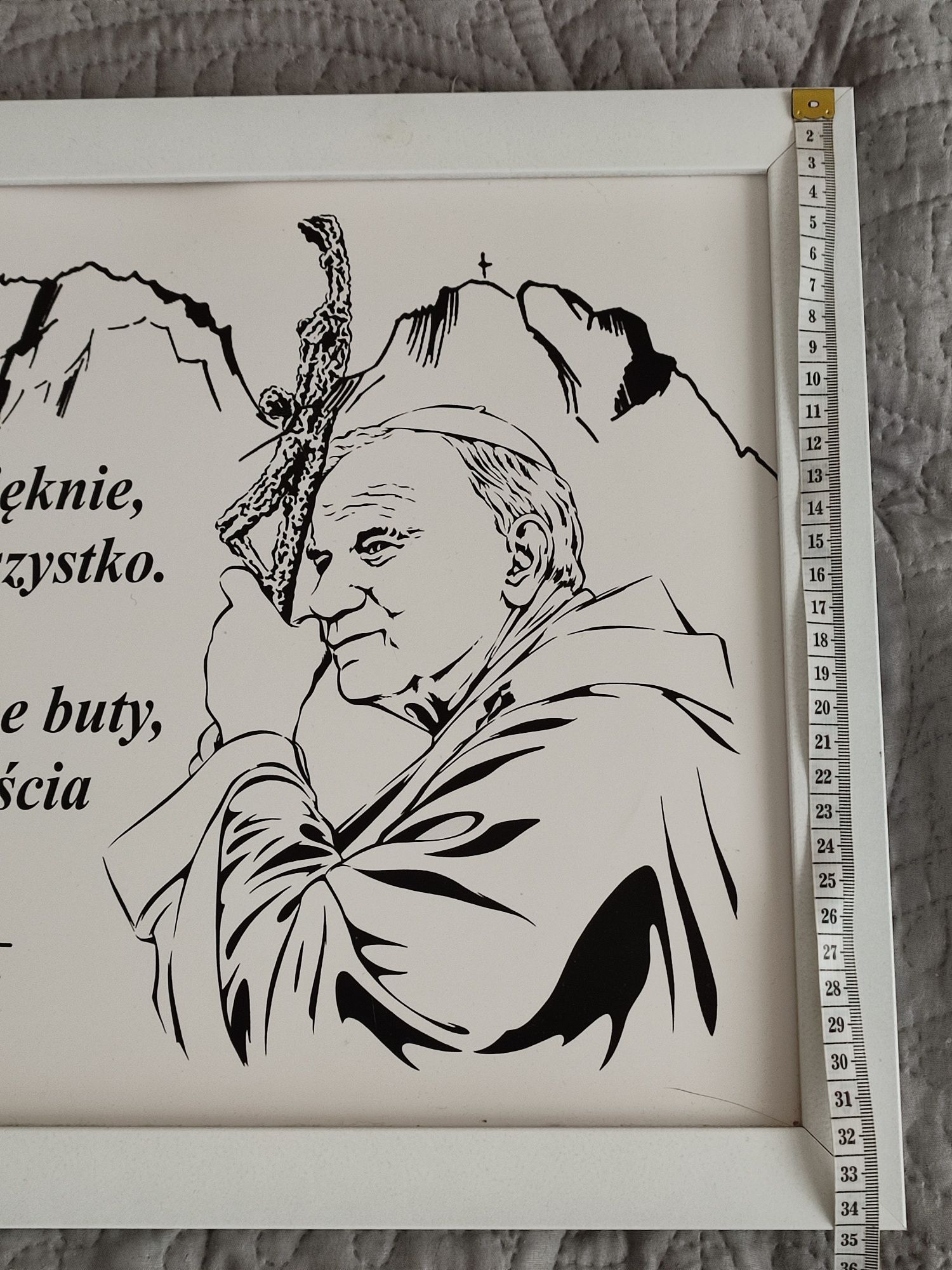 Obraz ,grafika z motto św.Jana Pawła II