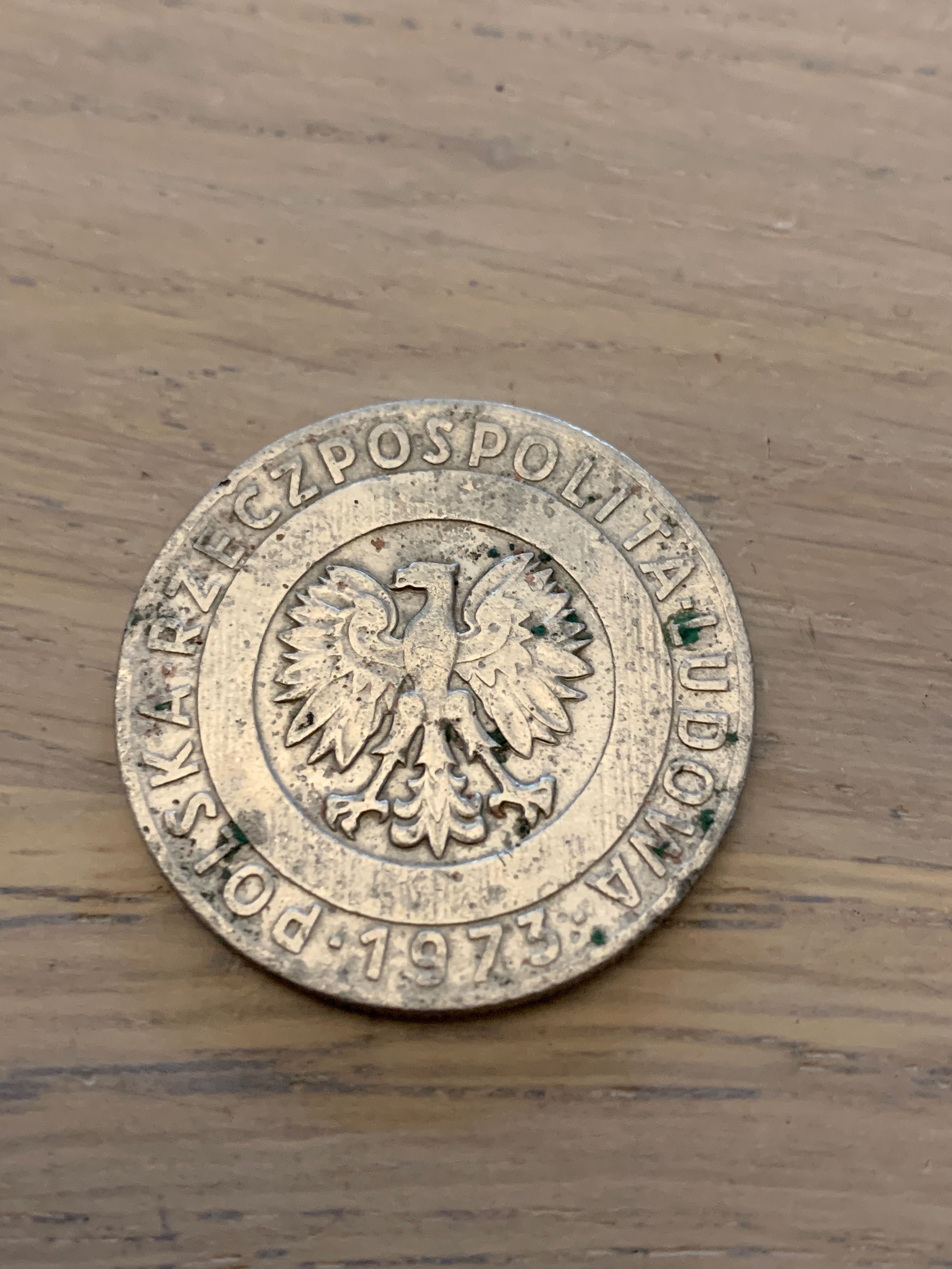 Moneta 20 zł wieżowiec i kłosy 1973 r. bez znaku mennicy