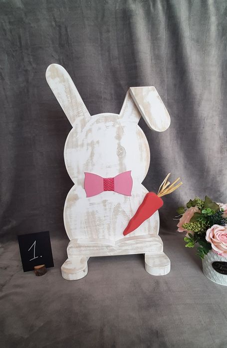 Zając wielkanocny, królik . Dekoracja domu, ogrodu . Duży. Handmade.