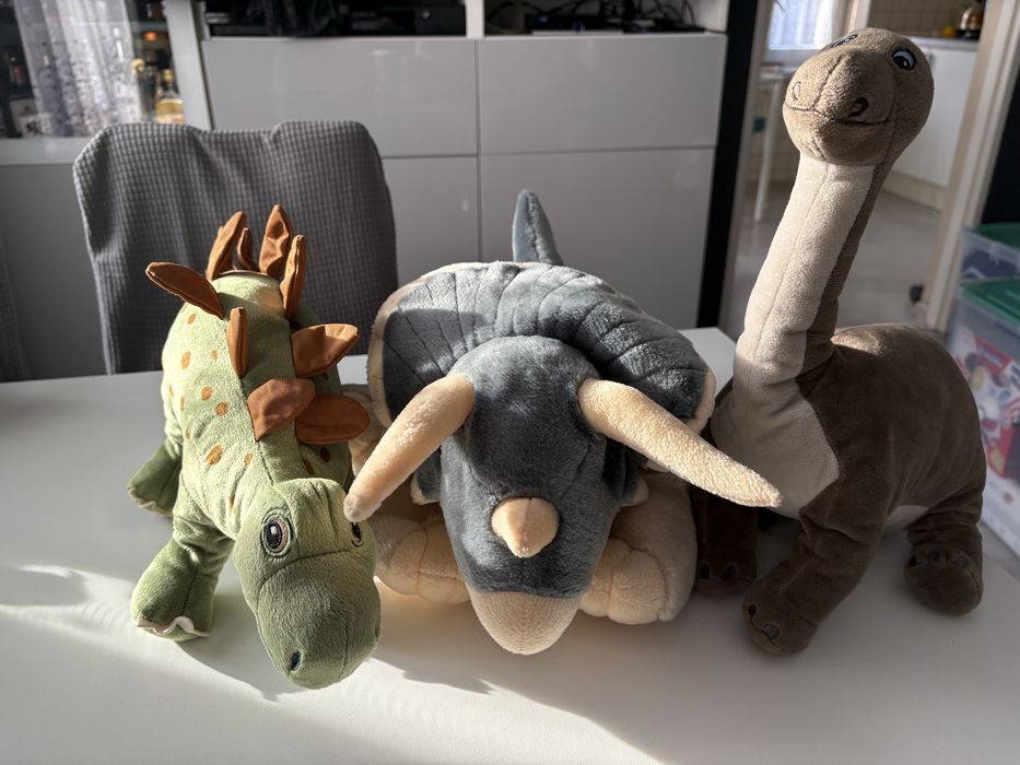 Pluszaki dinozaury duże, zestaw 3 szt